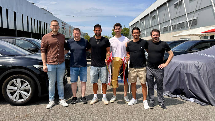 V. l. n. r.: Nino Massera, Albrecht Dominik, Marco Bürki, Nino Zwisler, Nelson Ferreira und Gian-Luca Privitelli.