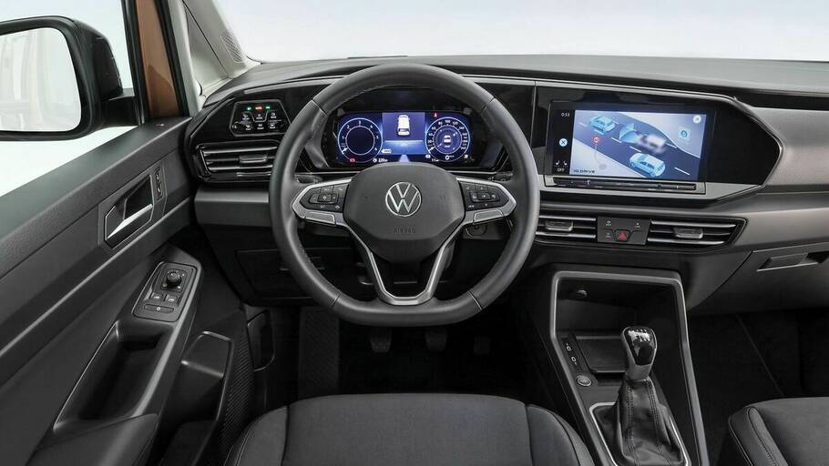 Anstelle der analogen Instrumente befindet sich im neuen VW Caddy optional ein Display